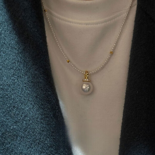 DRJEFUN white large pearl pendant simple and elegant single pendant Seiko 925 sterling silver Seiko sterling silver pendant (silver) 12-13mm