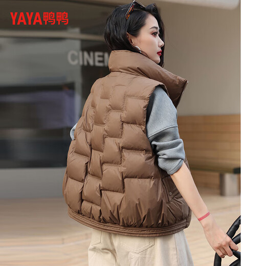 YAYA (YAYA) autumn and winter warm urban outdoor down vest stand collar anti-cold fashion women's vest duck down outer vest for women