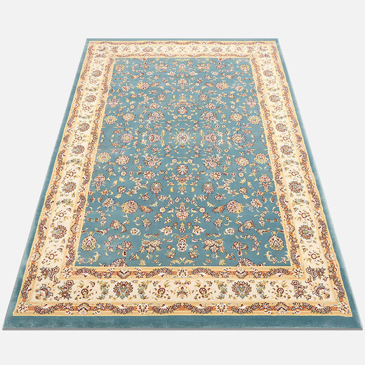 LUODABAN TURKISH PERSIAN STYLE Wohnzimmer Teppich Wohnzimmer amerikanischer Land für europäische Stile European Style Matte Neoklassische Schlafzimmerbett 3888 Blau Grün 200 cm*290 cm _Die Flusen ist sehr dicht und wiegt ungefähr _42_Jin [Jin ist gleich 0,5 kg.