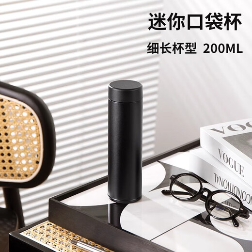 IKXO high-end pure titanium mini thermos gift gifts Valentine's Day gift box with high appearance and light portable water cup customization Meteorite black pure titanium small water cup 150ML gift box packaging