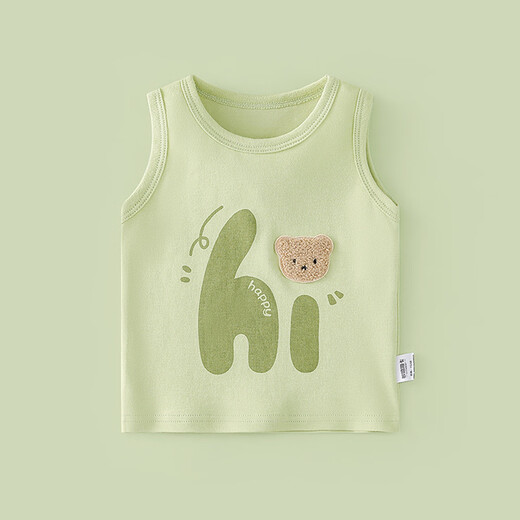 Duoxiluka baby vest baby summer thin children's vest boys and girls inner wear sleeveless top green hi bear 130