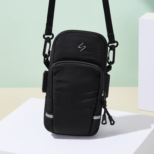 Golf (GOLF) arm bag, running mobile phone bag, men's and women's sports arm wristband bag, outdoor fitness cycling bag, water-repellent shoulder crossbody bag, dynamic black