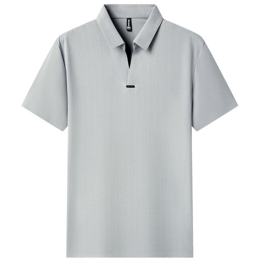 Carbineer Sommereis-Seide Traaceless Jacquard Scissors Hals kurzärmelige Polo-Hemd Männer mittleren Alters Casual Cool T-Shirt Männer Top White 15123 M 48 Empfohlenes Gewicht 100-125 Jin [Jin entspricht 0,5 kg]
