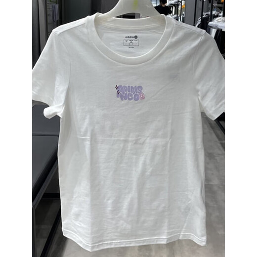 Adidas T-shirt for women's summer new round neck American printed half-sleeved cotton top trendy short-sleeved HS6836 IP3878 Authentic counter XS _ Recommended 70-85 Jin [Jin equals 0.5 kg]