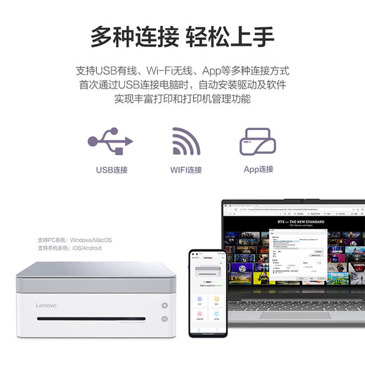 联想小新熊猫Panda黑白激光智慧多功能一体机联想打印机PRO家用网课学习办公 打印/扫描/复印 套餐二：M7228W【白】+粉盒*1