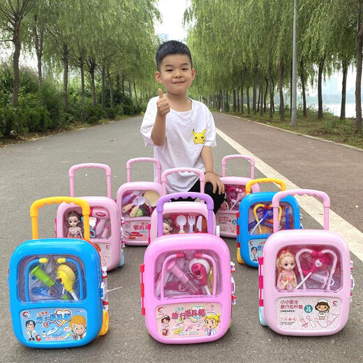 Xuanyong Kinderarzt Spielzeug Set Baby Boy Medicine Box 3-6 Jahre altes Mädchen spielt House Injection Simulation Tool Gewöhnliche Version Medizinisches Werkzeug Rosa Set Stummschälkeln