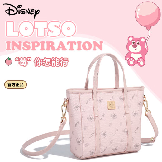 Disney Umhängetasche Frauen 2025 Neue Einkaufstasche große Kapazität Pendler Crossbody Achselbeutel Erdbeerbär Rosa