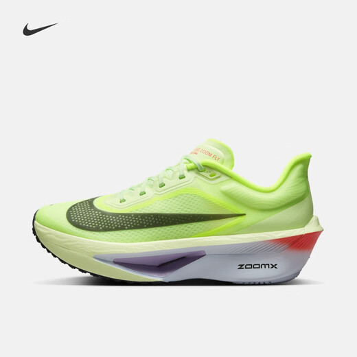 Nike (Nike) Zoom Fly 6 Chaussures de course professionnelles de course de route pour la route Automne Léger Fn8455 701 Green / Gris Black / Gris Fluorescent Jaune / Purple Bleu 37.5