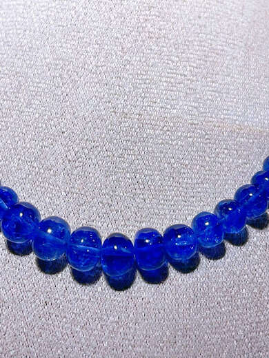 Shengbei Ruyijia collection-grade high-ice natural tanzanite sapphire 18k gold button head tower chain tanzanite necklace