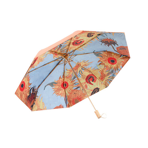 Rotblatt -Regenschirm 55 cm*8k Triple Fold Doppelschicht Gold Ständer Blockierdamen Sun Regenschirm 9226 Rose