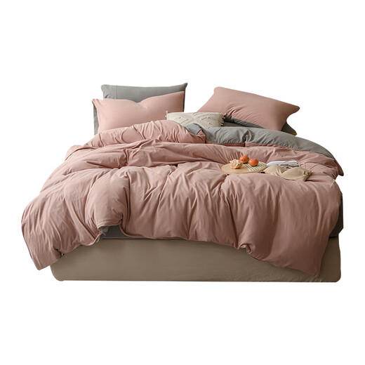 Category A baby-grade knitted cotton four-piece set, sleeping naked, pure cotton Tianzhu cotton 100 cotton quilt cover, bed sheet, fitted sheet, shopkeeper's own use (White Tea Qinghuan) fitted sheet set x 1.5m (5 feet) bed