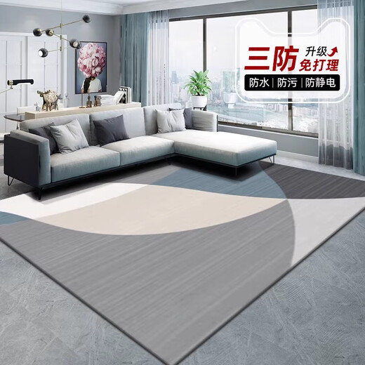 地垫客厅2025新款免洗可擦沙发地毯卧室感家用轻奢防水茶几毯 简约15601号 240*400cm(定制不退不换)