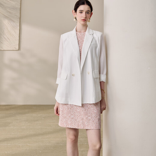 ROEYSHOUSE LOOKIYI beautiful light pink lace dress 2025 summer new light men's bow slim skirt 11965 light pink 2XL