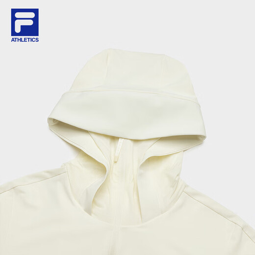 FILA Official Women's Knitted Hooded Jacket Fitness Sports Cool Sunscreen Top Feather White-IV M 165/84A/M