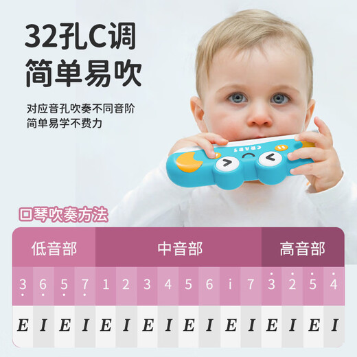 Губная гармошка Zhuangzhuang Tiger для детей 6-12 лет, детский игрушечный музыкальный инструмент, маленькая труба, которая может свистеть, новички могут легко научиться играть на губной гармошке, розовая + детская труба