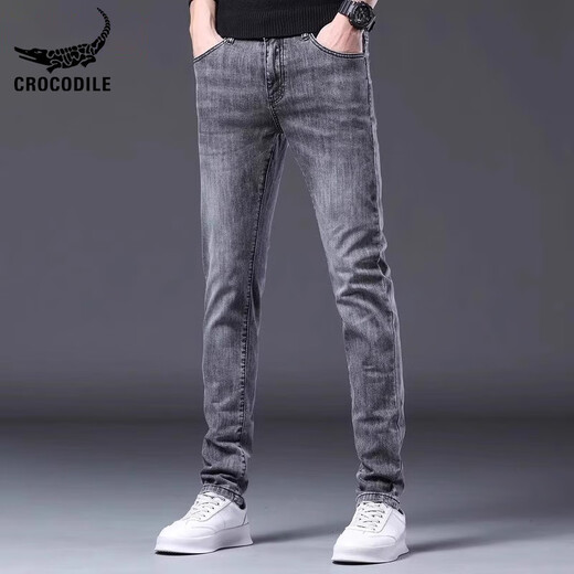 CHOGATH CHOGATH CROCODILE Krokodilhemd Marke 2025 neue Herrenjeans Sommer trendige Marke schmale Beinhosen Freizeithosen Herren 1048 Schwarz 28 90-105Jin Jin entspricht 0,5 kg