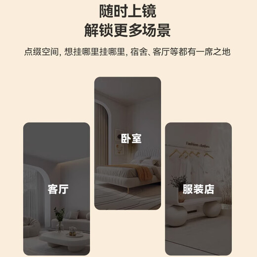 兴奥盛唐网红波浪全身镜家用落地镜高级感异型壁挂女生穿衣镜卧室 波浪支架款-150*40暖白色