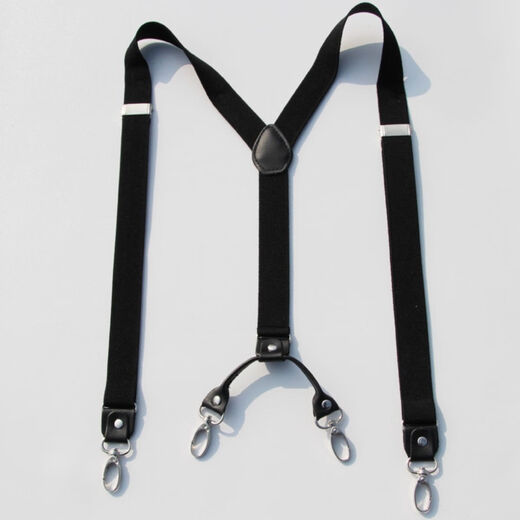 Changyin four-clip strap clip hook overalls 2.5cm wide suspender belt Fashion hook suspender clip trendy hook black 2.5cm