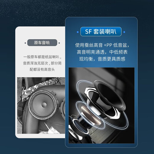 漫步者汽车音响喇叭改装SF651E+S651B四门6喇叭套装6.5英寸车载扬声器 四门6喇叭+DSP功放（含隔音）