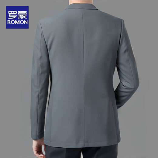 罗蒙华夫格冰丝防晒西服男夏季薄款商务休闲弹力透气无痕小西装男外套 灰色【UPF50+】 XL /180 建议140-160斤