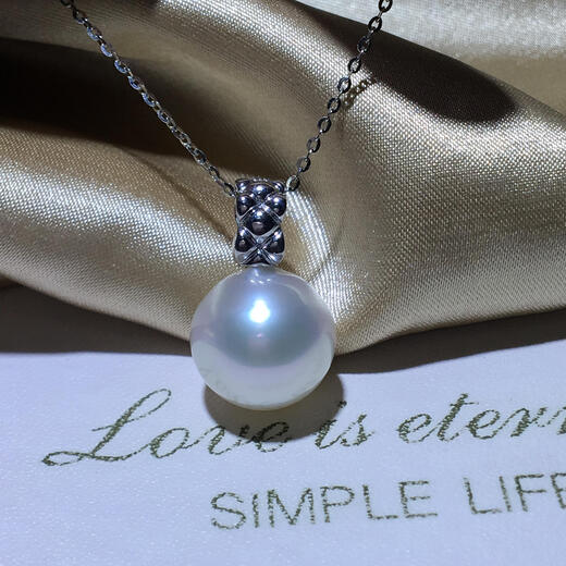 Shaoyu 18K gold-plated pearl pendant accessories DIY necklace buckle empty support glossy thick work-inlaid simple small fragrance 9K white