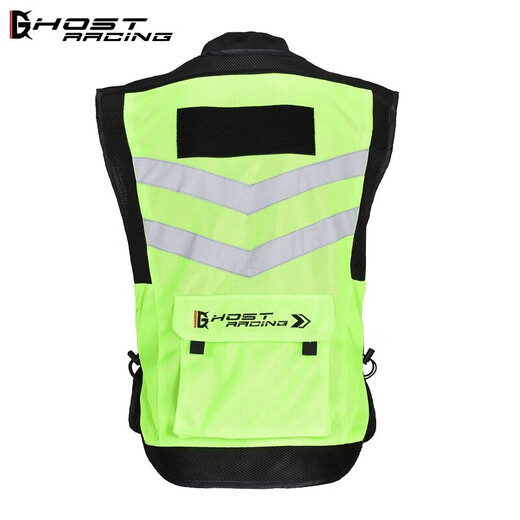 Anti-fall vest motorcycle riding vest vest anti-fall safety clothing Harley reflective clothing motorcycle riding clothing summer men and women black (with protective gear) M