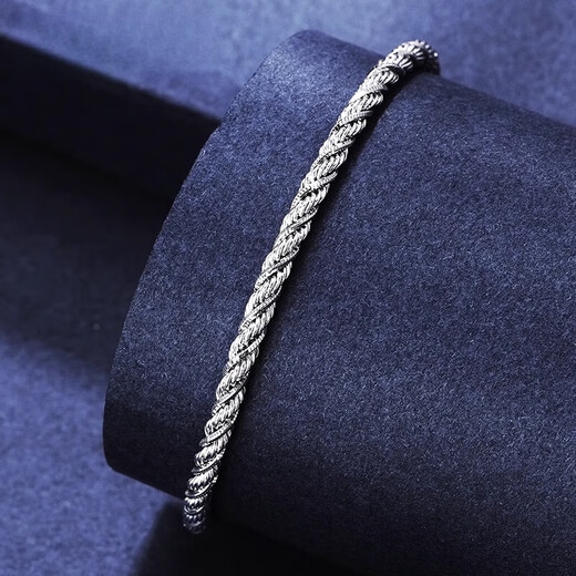 Qianshu (QIANSHU) new platinum bracelet for men, gold chain, platinum pt950 twist snake bone rope chain bracelet for men and women, width is about 2.8mm, length is about 19+3cm, weight is about 12.15 grams