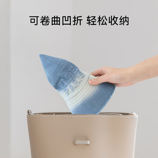 ELLE sun protection hat for women at the seaside denim sun hat versatile cute gift for girlfriend fisherman hat