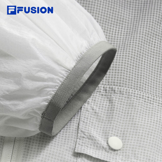 FILA FUSION斐乐潮牌梭织外套男2025秋新款休闲宽松连帽防晒上衣 云白色-WT L 175/96A/L