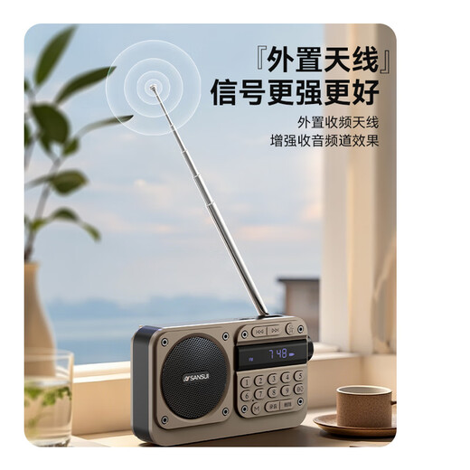 SANSUI M31 Elderly Radio Elderly Charging Card Music Player Mini Speaker Portable Walkman FM Radio Audio Bluetooth Speaker Gray