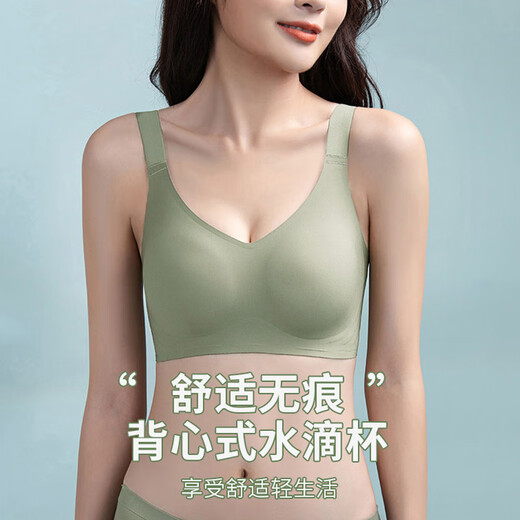 DILUNFEI无痕内衣女士夏季薄款大胸显小聚拢上托防下垂新款无钢圈运动文胸 锈红色 3XL
