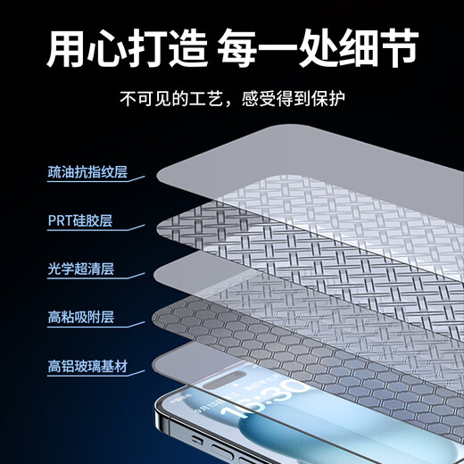 Maibei Whale 2-pack, suitable for Apple 15 tempered film, iPhone 15 mobile phone film, high-definition full-screen coverage, anti-fall, anti-fingerprint protective film, handset, dust-proof, ultra-thin film enhanced version