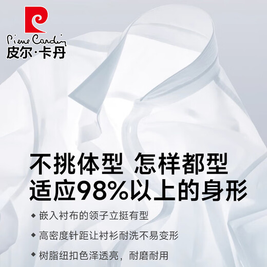 皮尔卡丹（pierre cardin）2025衬衫男长袖夏季薄款冰丝男士短袖衬衣商务男装大码免烫工作寸 DX6629 38