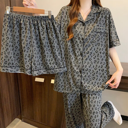 S.Sofea Cartoon Internet Celebrity Pyjama à manches courtes pour femmes vêtements à domicile trois pièces Style Spring and Summer F14154-170 M