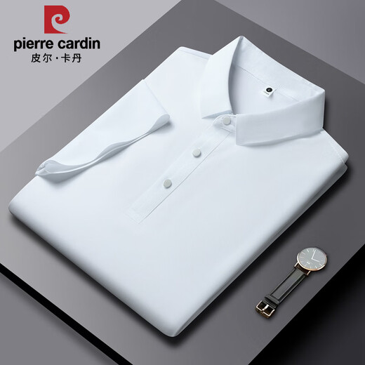 皮尔卡丹2025夏季新款冰丝短袖T恤男薄款透气半袖POLO衫商务翻领冰丝体恤 PM-12358海棠红 M