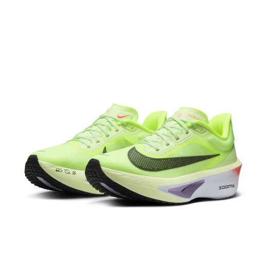 Nike (Nike) Zoom Fly 6 Chaussures de course professionnelles de course de route pour la route Automne Léger Fn8455 701 Green / Gris Black / Gris Fluorescent Jaune / Purple Bleu 37.5