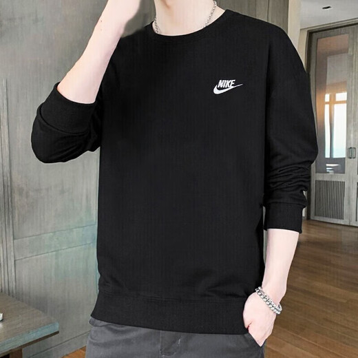 耐克（NIKE）卫衣男士外套夏季新款连帽防风运动服健身训练时尚休闲套头衫 FN3889-010/黑色 L