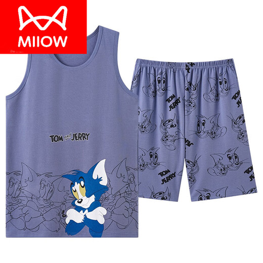 Catman (MiiOW) teenager pajamas men's summer vest pure cotton thin 12-13-15 years old sleeveless vest 16 junior high school students 1289 vest turmeric Bikachu M teenage version 60-80Jin [Jin equals 0.5 kg] 140-152CM