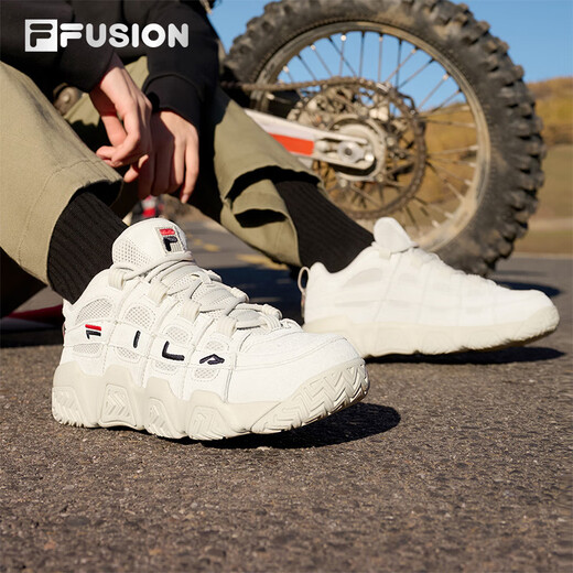 FILA FUSION FILA trendy basketball shoes for women, low-cut basketball cultural shoes, retro casual shoes, dad shoes, oatmeal color-T12W941206AOM 36.5