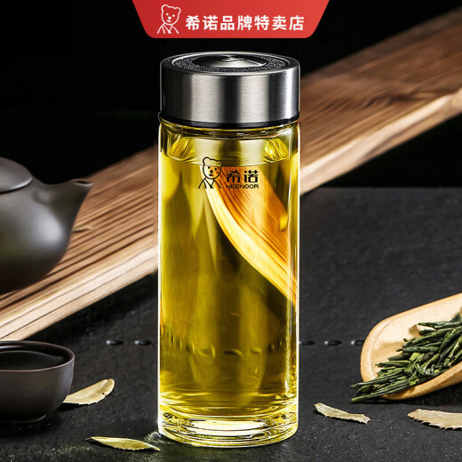 Heenoor Store Flagship oficial de Heeno Copa de vidrio de una sola capa Portable Portable Portable Copa de agua resistente al calor Hogar simple Copa de té de gran capacidad para tazas Taza de 695 ml de viernes con malla de filtro