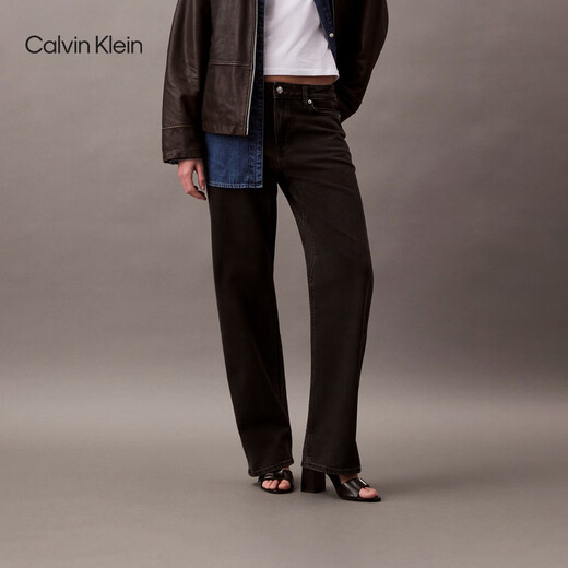 Calvin KleinJeans【复刻90系列】25春夏新款女士ck微弹直筒牛仔裤47B915G 846-牛仔黑灰 27