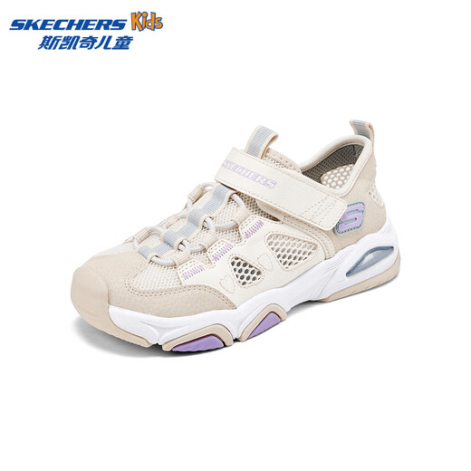 Skechers Skechers small armor sandals outdoor river sandals children's soft and comfortable versatile toe-toe sandals 319202L girls/natural color/multi-color/NTMT 36
