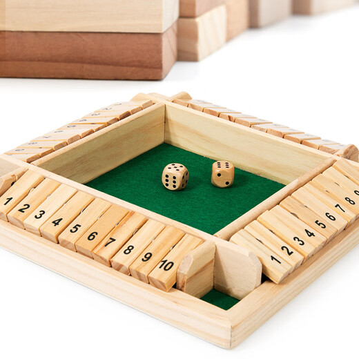Close Box Master Digital Flop Kinderspielzeug vierseitiges Brettspiel Trinkspiele Props Party Freizeit lustigeres vierseitiges Farbmodell <Zwei Würfel Reine Zahlen> + Farbboxmodell + 8 Würfel