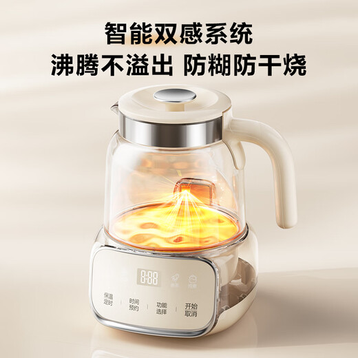 SUPOR all-glass health kettle teapot flower teapot thermostatic kettle kettle electric kettle office insulation teapot with filter touch button + 304 stainless steel filter 1L