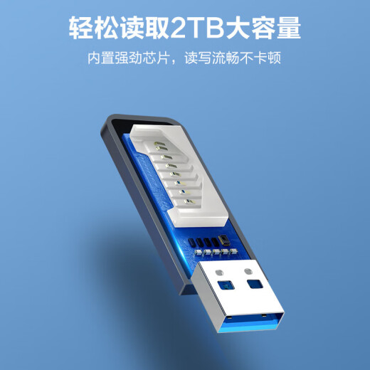USB双卡高速读卡器多功能合一SD/TF二合一读卡器支持手机单反相机无人机行车记录仪监控内存卡 USB2.0【TF/SD】