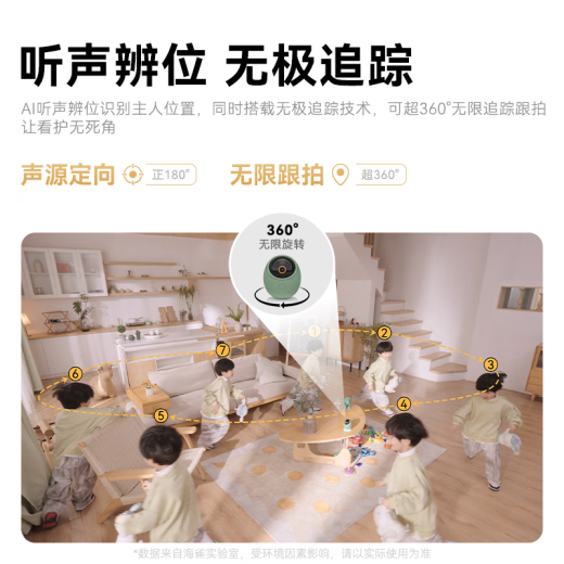 华为智选800万摄像头家用监控器360度无死角带夜视全景具身智能一呼即应 海雀室内宠物母婴老人看护雀蛋Max