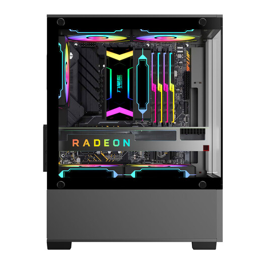 Neunschwänziger Fuchs, Zimmer mit Meerblick, säulenfrei, MINI-Computergehäuse, Desktop, doppelseitige Glasseite, durchsichtig/unterstützt MATX-Motherboard/120 Wasserkühlung, T09, säulenfrei, MINI-Zimmer mit Meerblick, schwarze, leere Box