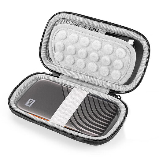 Western Digital (WD) Mobile Solid State Drive (PSSD) My Passport accompanying SSD protective case, shockproof protection bag, accompanying version PSSD thickened hard shell bag - black 2TB special bag