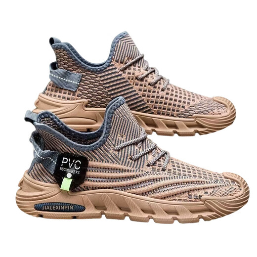 
Casual shoes for men's new style of flying mesh breathable running shoes for coconut soft sole travel casual shoes for sports shoes for dad shoes black 41