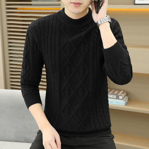 NJSKAKW Twist Pullover Pullover Herrener runder Nacken Lose Trendy Brand Herbst und Winter Retro Fadenmantel Hong Kong Style Trend Solid Color Sweater M23910 Weiß M [100-125Jin [Jin gleich 0,5 kg]]